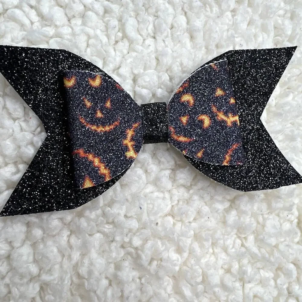 Halloween Bows Set of 2 Hats and Pumpkins
